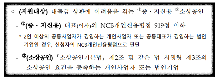 대출 지원 대상