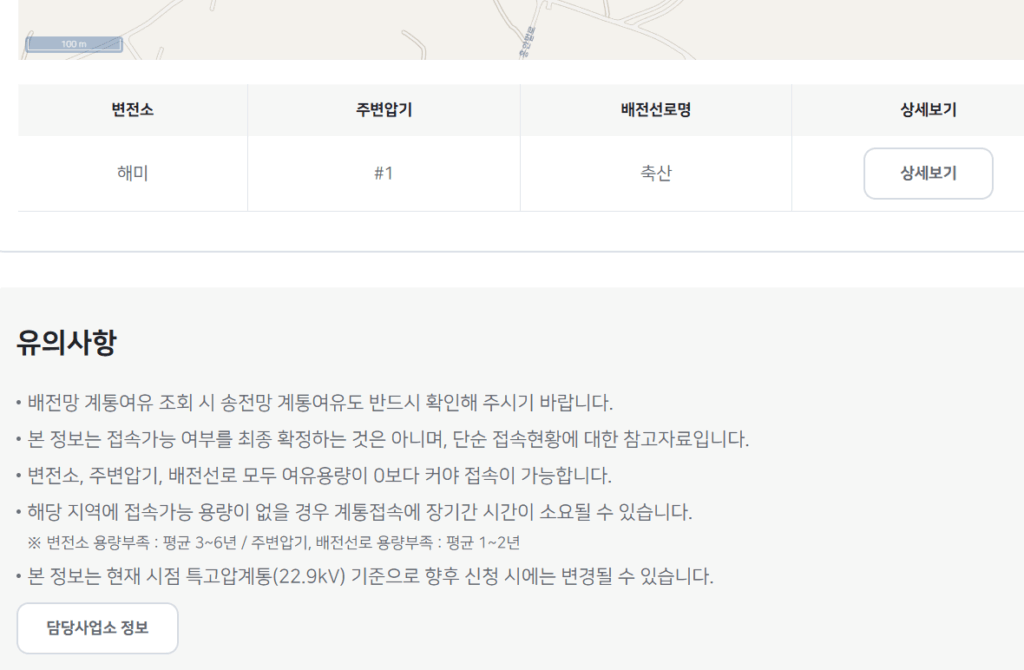 배전망 여유용량조회