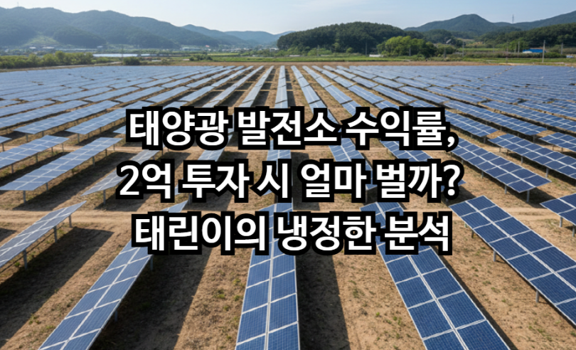 태양광 발전소 수익률, 2억 투자 시 얼마 벌까?