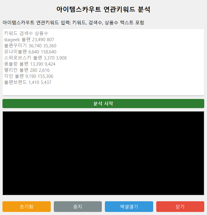 아이템스카우트 연관키워드 20개 경쟁강도 한 번에 보기