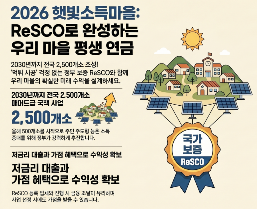 햇빛소득마을 ReSCO로 완성하는 마을 평생 연금