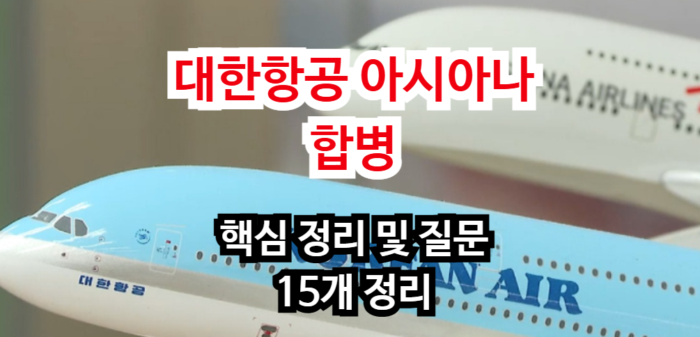 대한항공 아시아나 합병 핵심 정리 및 질문 15개 정리