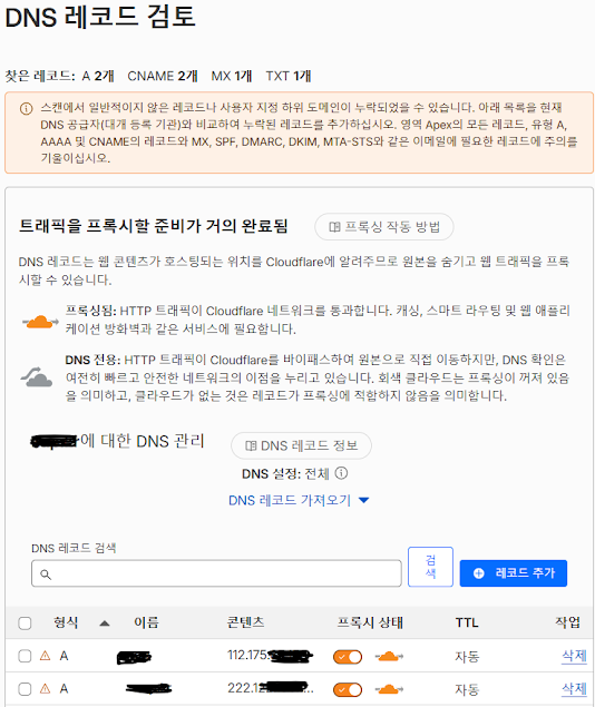 DNS 레코드 자동 스캔 및 검토